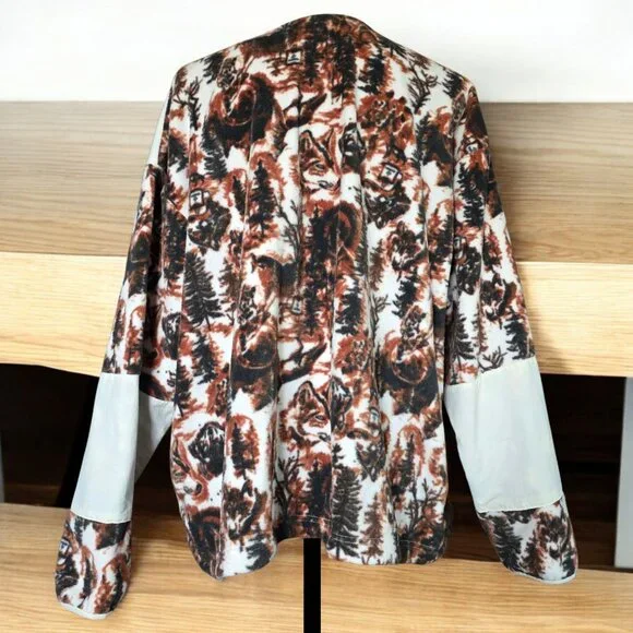 COLUMBIA ( 3X ) BENTON SPRINGS Fleece/Off White Cropped Pullover - Picture 4 of 8